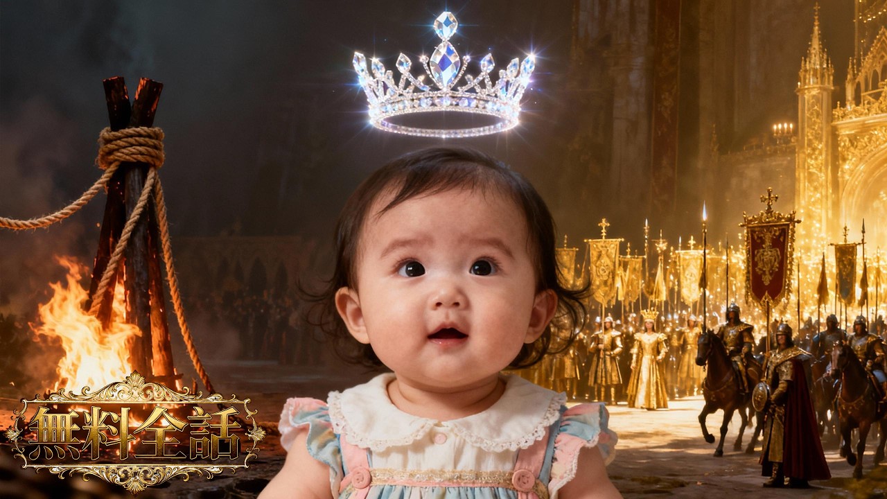 【日本語】「この子の心の声が、わが国の未来を救ったのだ。」秘密を暴かれた私が、妖術使いとして火あぶりの台に縛り上げられた瞬間、救われた王太子が駆けつけ。小さな私の頭上に、“聖女”の冠が下りてきた。