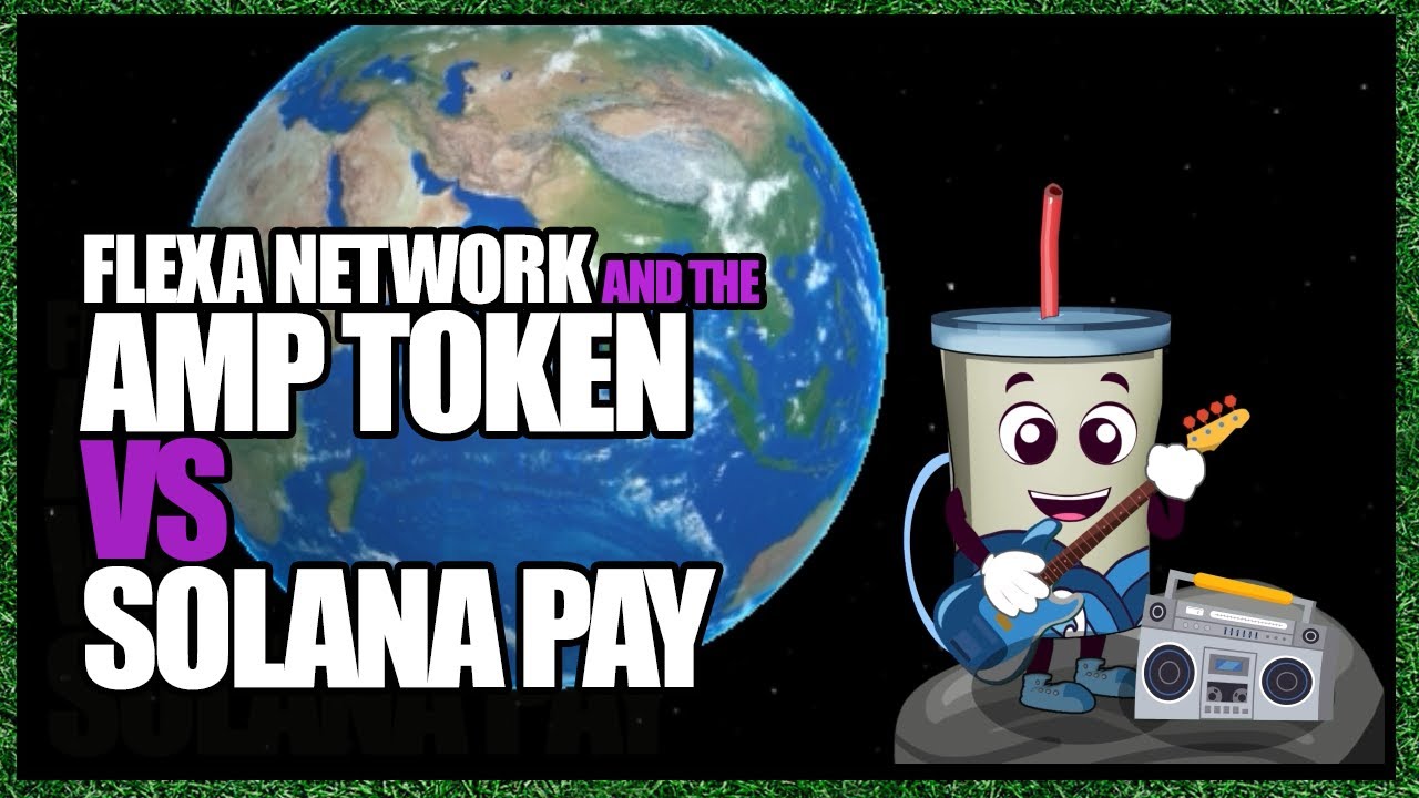 FlexaNetwork Amp Token versus Solana Pay. Amp vs Sol with a guitar and cookies.