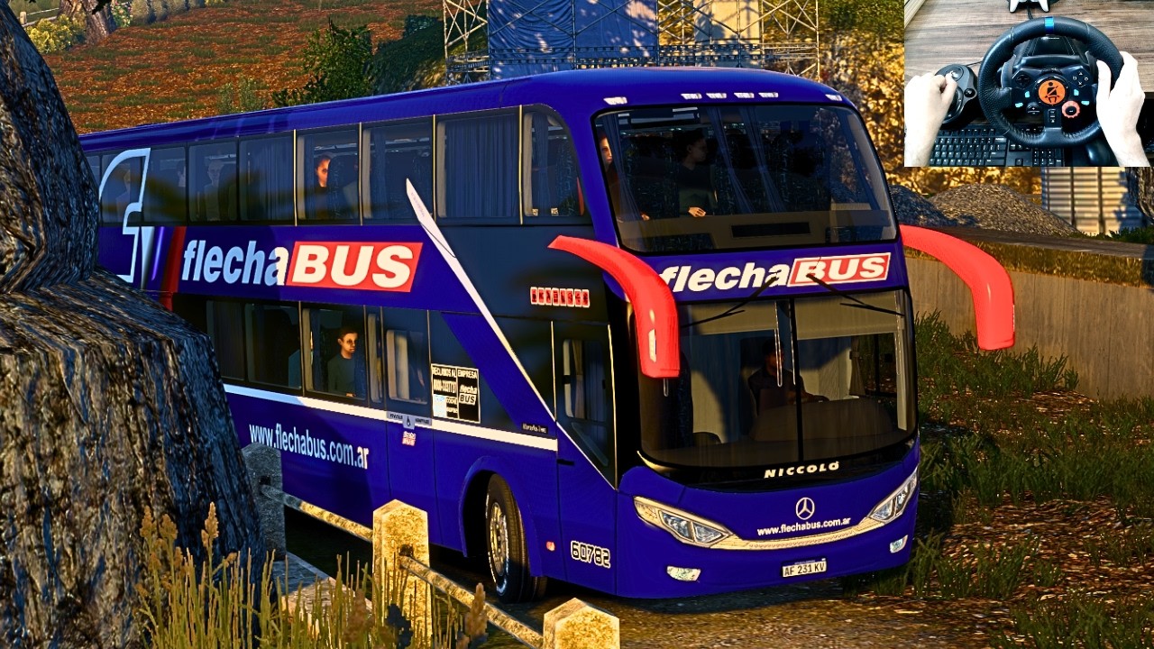 Realistic Bus Driving Through Narrow Roads of Beach | Bus simulator | Logitech G29 Setup | #ets2