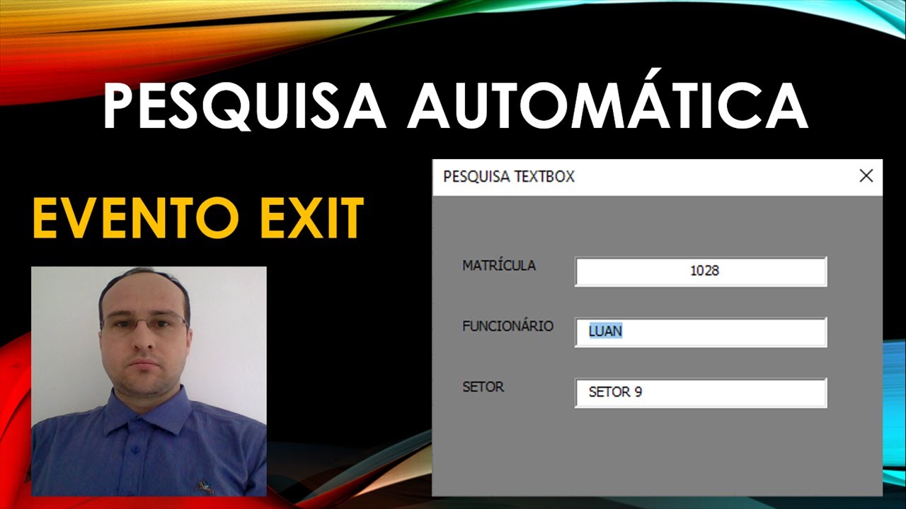 PESQUISA em TEXTBOX EXCEL VBA - PESQUISA AUTOMÁTICA