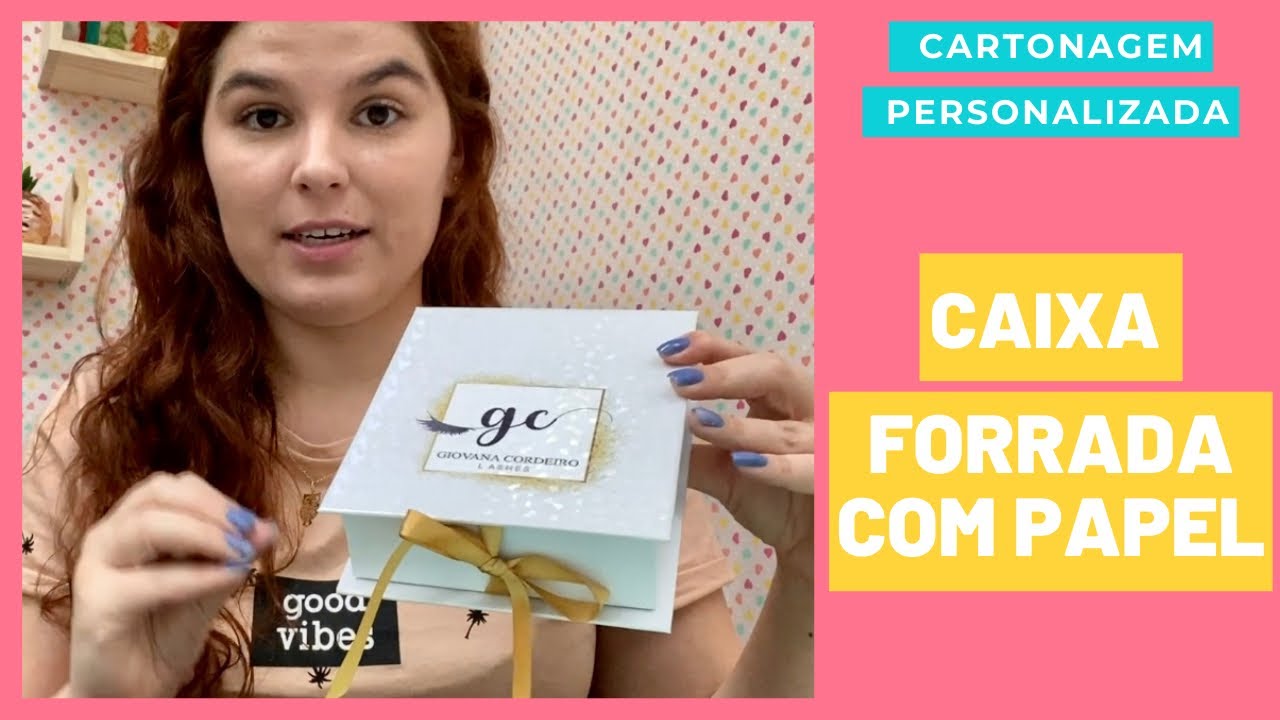 Como fazer Caixa Cartonagem Forrada com Papel Adesivo - Passo a Passo - Caixa Livro Cartonada