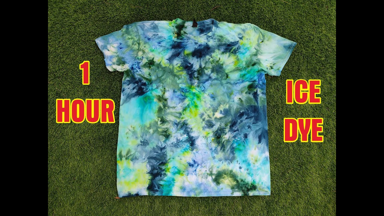 T-shirt Tall Deep Scrunch Oven Green & Blue Ice Tie Dye Tutorial