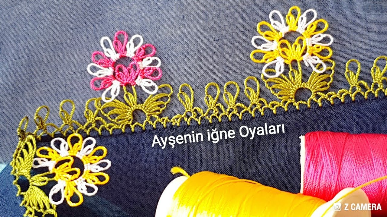 İlk Bahar çiçeği iğne oyası modeli anlatımlı yapılışı