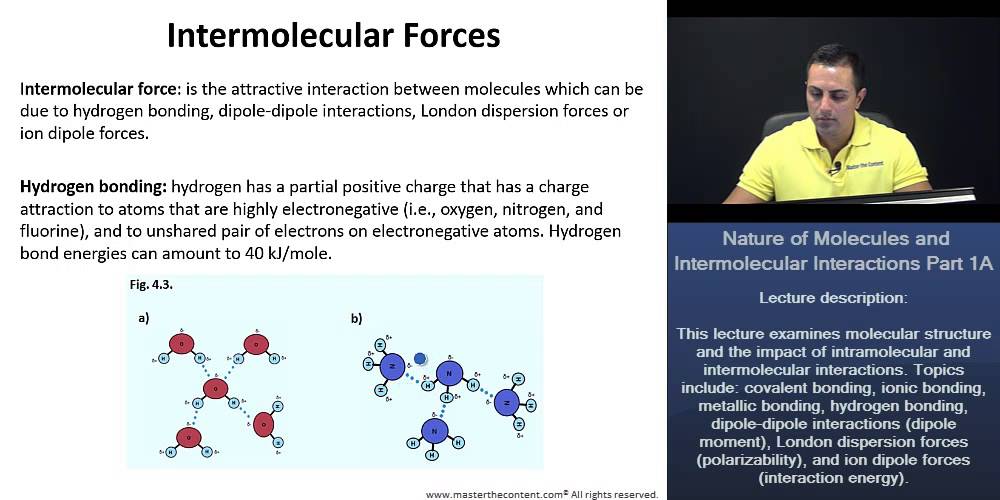 OAT: Intermolecular Force, Hydrogen Bonding, Dipole-Dipole Interactions, Dipole Moment