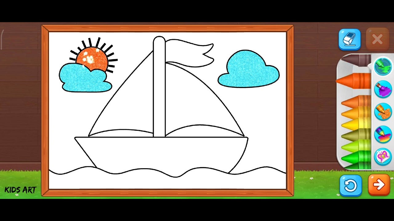 Frog umbrella & old ship art painting / kids art #kids #art