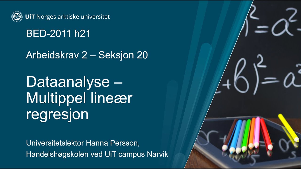 Seksjon 20 - Dataanalyse multippel line&aelig;r regresjon