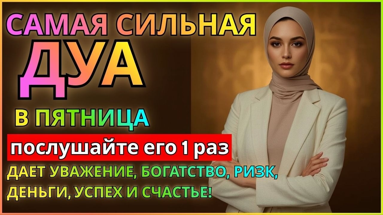 💕САМАЯ СИЛЬНАЯ Дуа в ПЯТНИЦА ДАЕТ УВАЖЕНИЕ, БОГАТСТВО, РИЗК, ДЕНЬГИ, УСПЕХ И СЧАСТЬЕ! #дуа