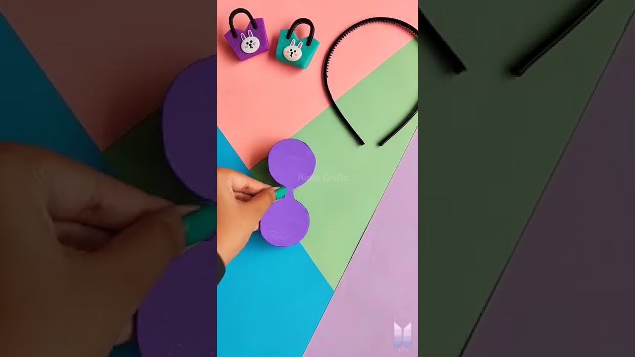 Easy Craft Ideas 💜 / BTS Hair Band DIY #Shorts #youtubeshorts