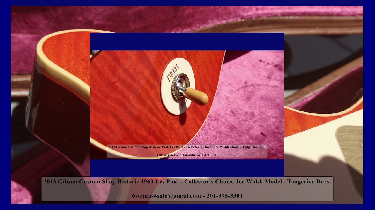2013 Gibson Custom Shop - Joe Walsh Signature Les Paul - VOS - Tangerine Burst