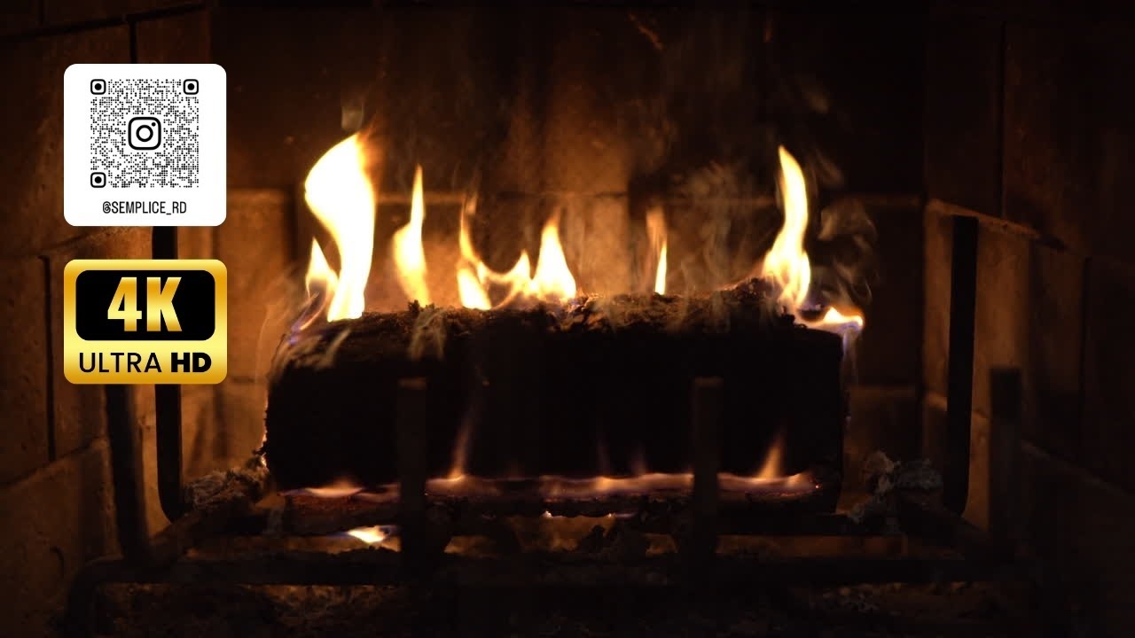 Cozy Fireplace in 4K – 1 Hours of Crackling Fire Sounds for Relaxing