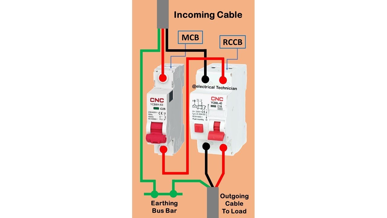 Electrical Connection of MCB & RCCB #shorts #youtubeshorts @ElectricalTechnician