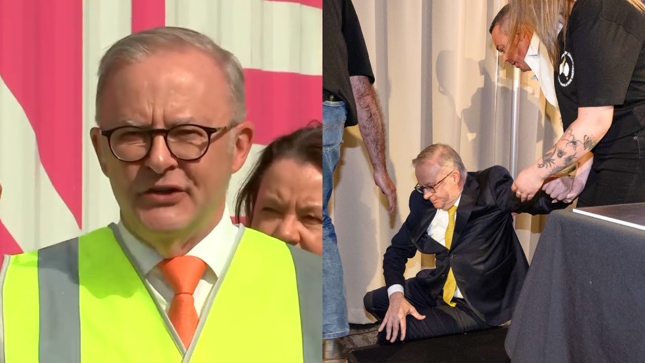 ‘I didn’t fall over on my backside’: PM continues to deny falling off stage