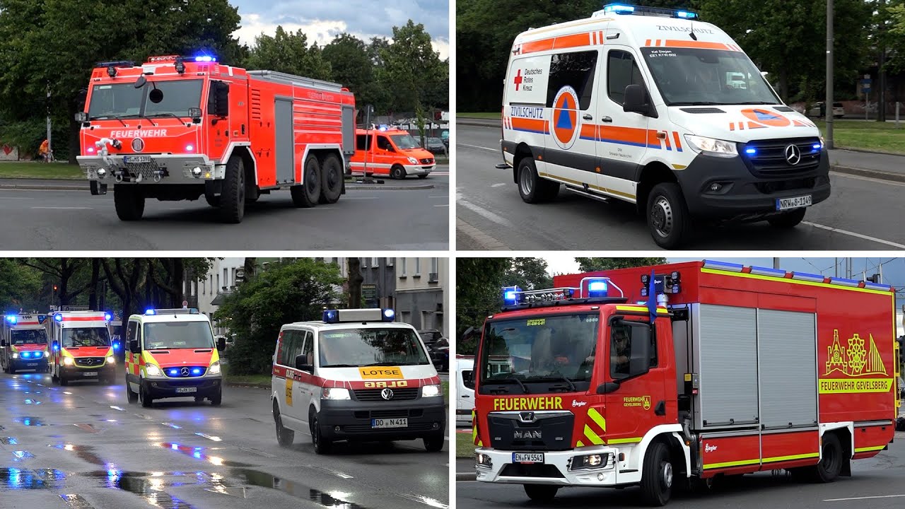 [EM2024 Dortmund - Teil 2] Großeinsatz für Feuerwehr, Hilfsorganisationen und THW | Einsatzfahrten