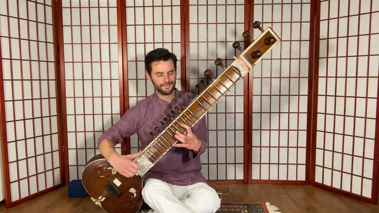 35 Rag Charukeshi. Learn Rag Charukeshi drut gat. Sitar lesson in C#