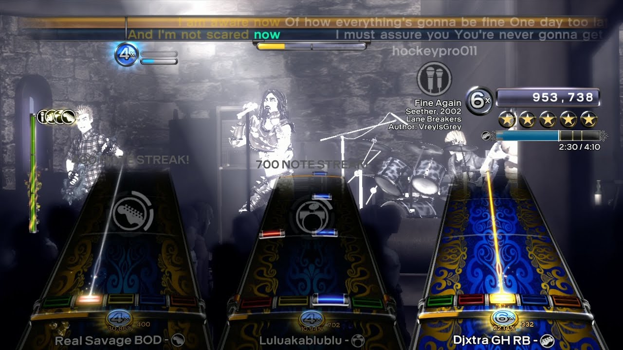 Fine Again - Seether Full Band FC (Rock Band 3 Custom) HD Gameplay (Xbox 360)