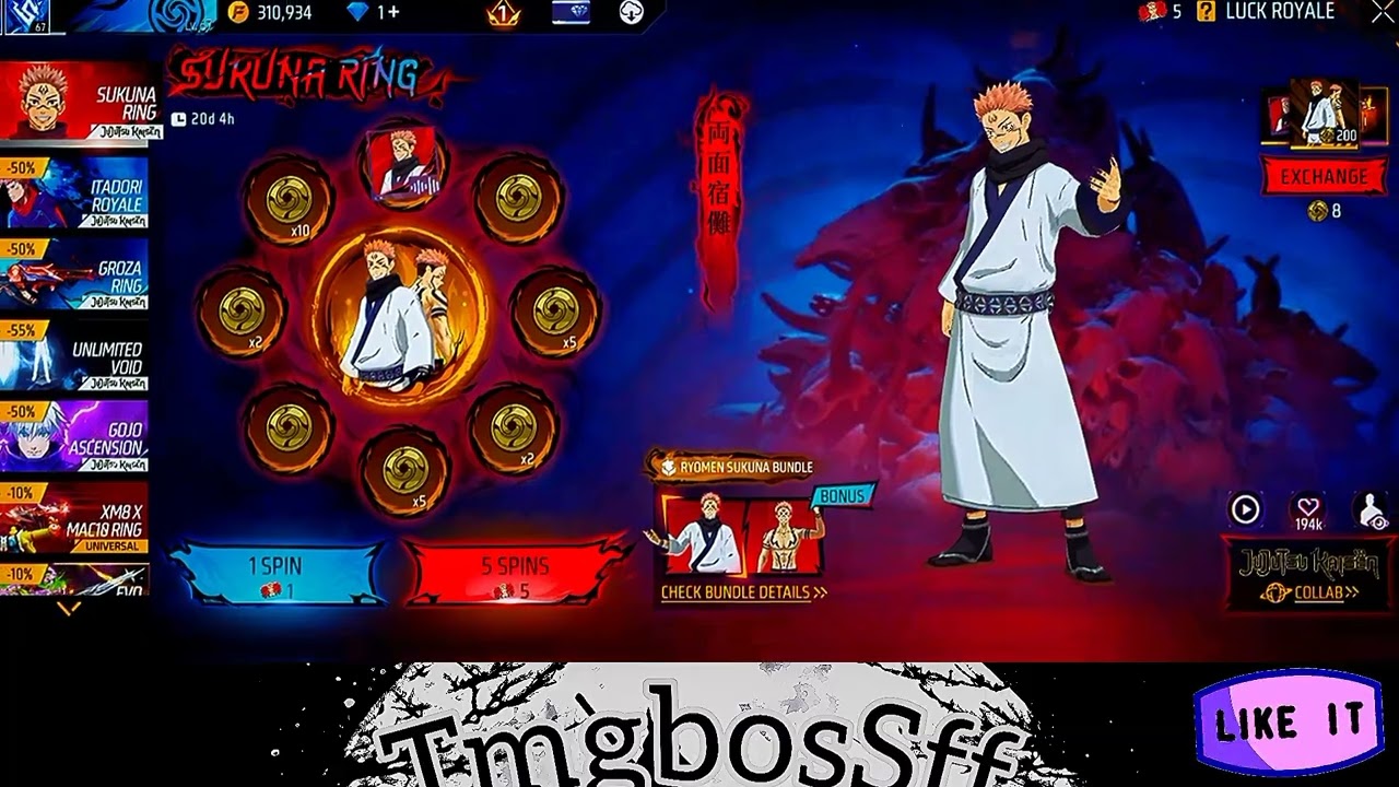 [@tmgbossff]😱Free Spine try to sukuna bundle?🧐