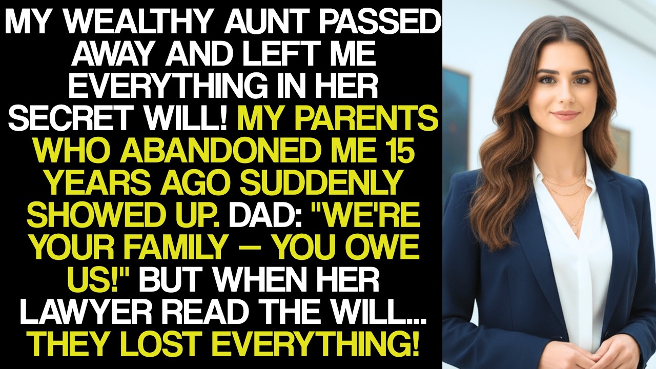 My Rich Aunt's Secret Will Left My Greedy Parents With Nothing! Their True Colors Shocked Everyone!