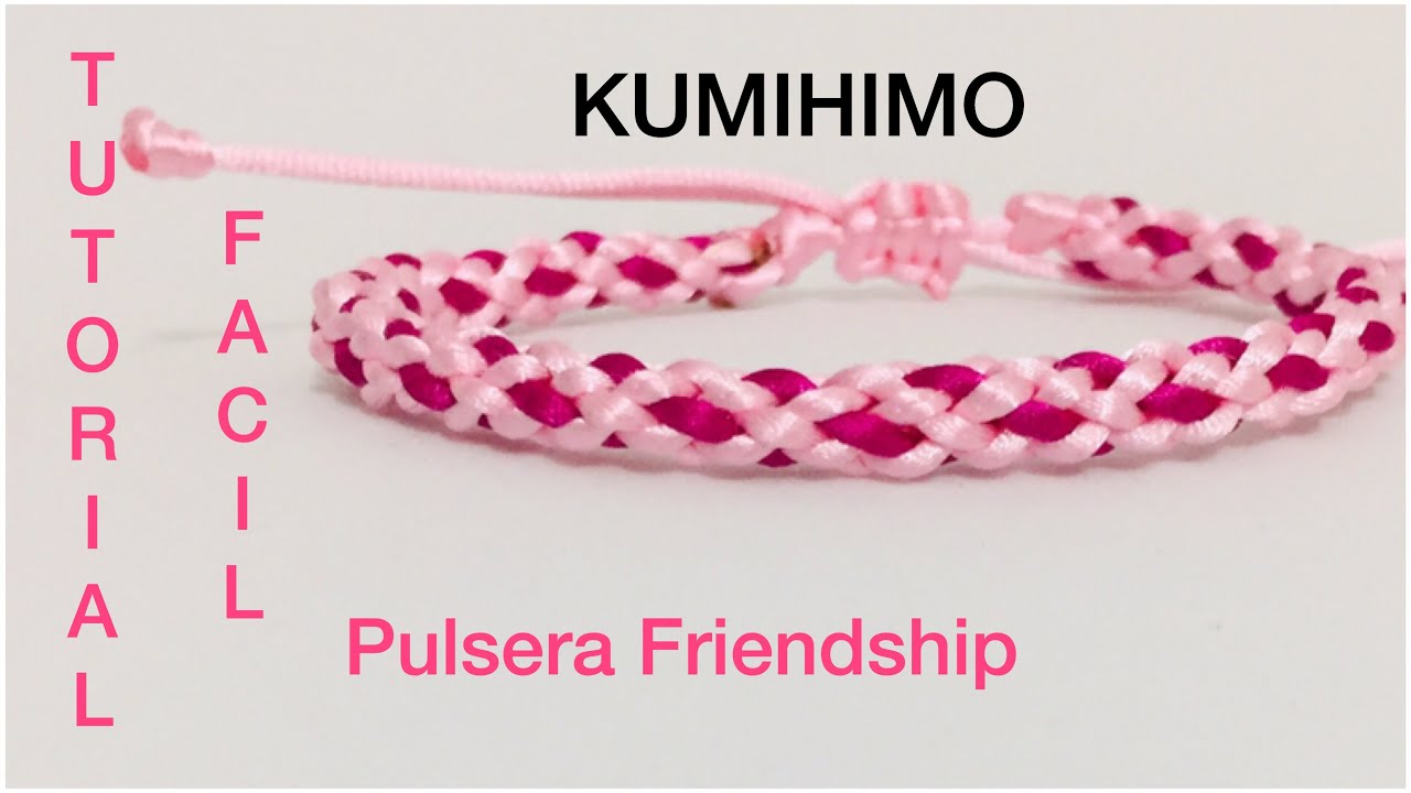 Pulsera de 2 colores (rosa Barbie) TEJIDO con KUMIHIMO #5 / ⭐ TUTORIAL FRIENDSHIP BRACELET