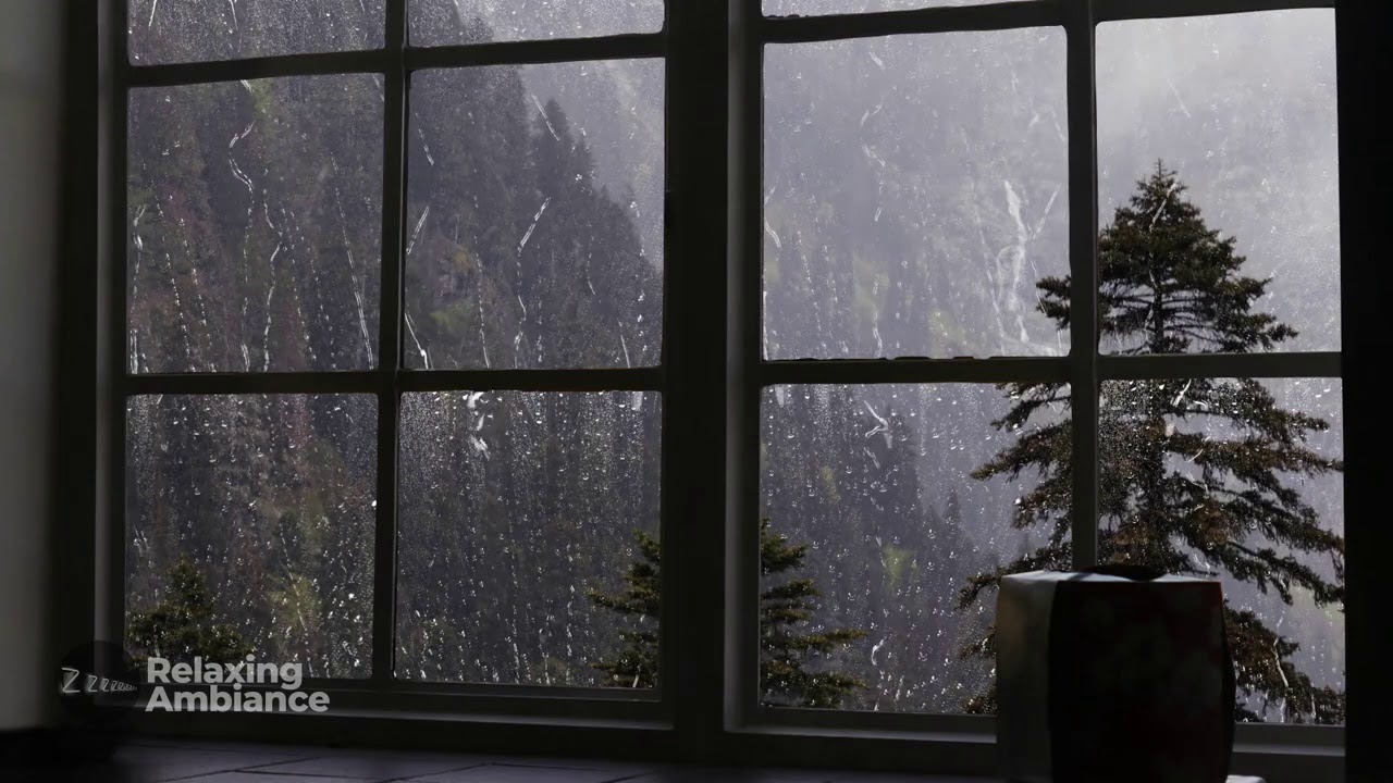 Pluie sur la fen&ecirc;tre avec des sons de tonnerreㅣDe fortes pluies pour dormir, &eacute;tudier et se d&eacute;tendre
