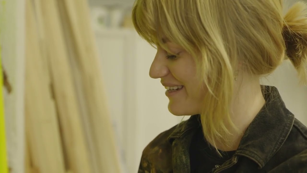 Eva Helene Pade in her studio