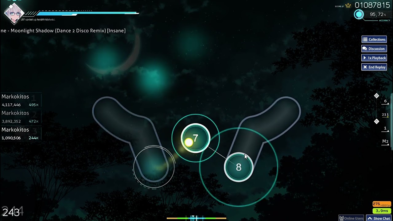 Moonlight shadow (dance 2 disco remix) - Empyre one | osu! [Insane] 96,18% (0 misses)