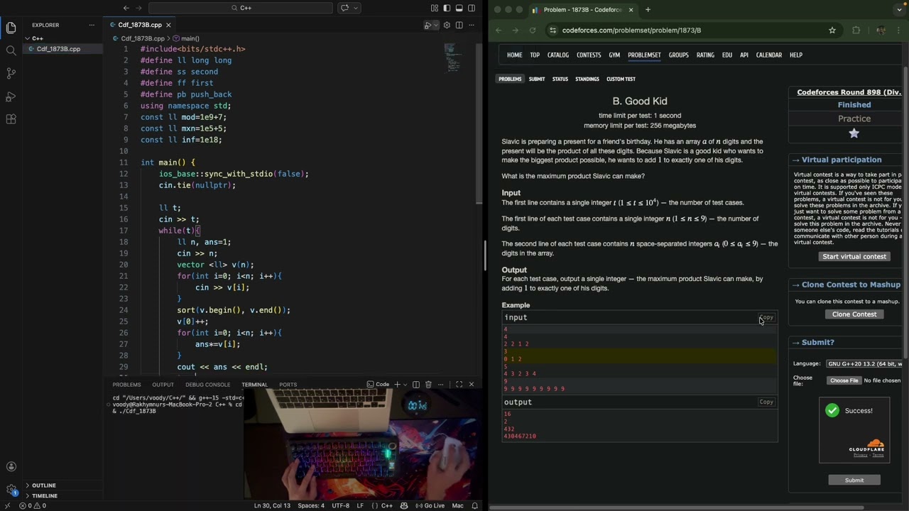 DAY 1 OF SOLVING CODEFORCES PROBLEMS | RATED 800 Cdf_1873B | REAL TIME CODING ON C++
