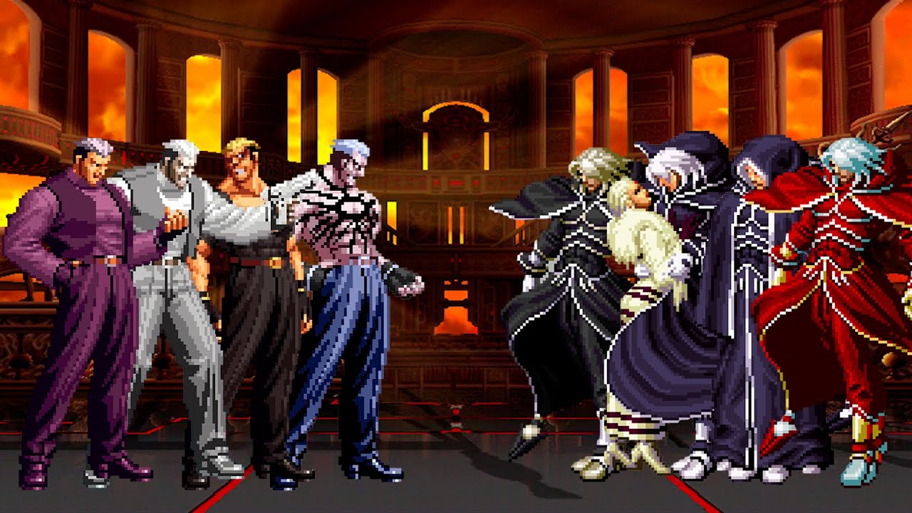 [KOF Mugen] Ryuji Yamazaki Team vs Boss Igniz Team