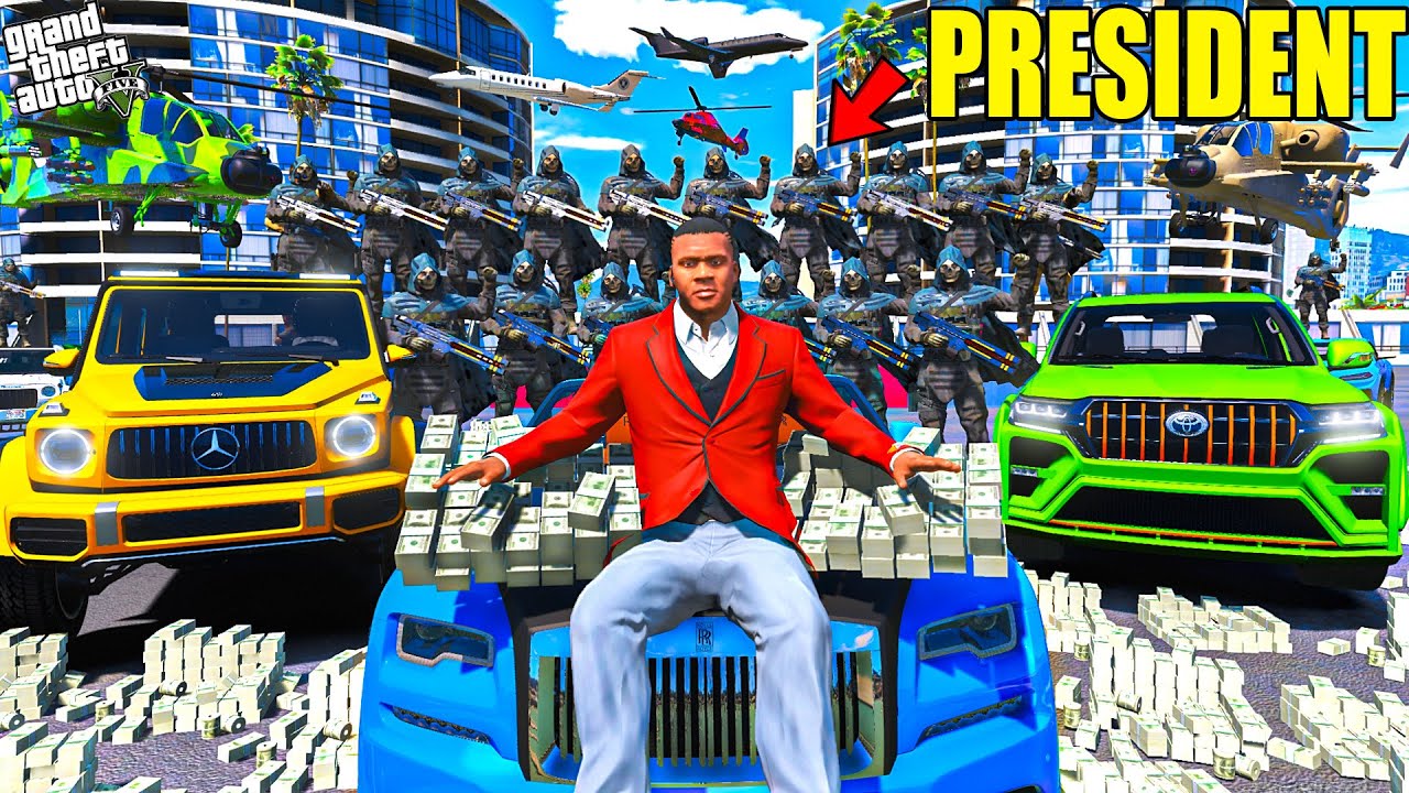 Franklin Become The GREATEST PRESIDENT of Los Santos in GTA 5 | SHINCHAN & CHOP