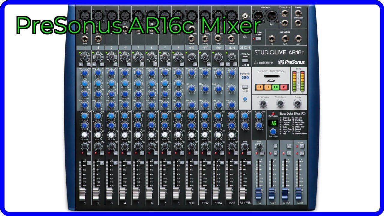 ОБЗОР (2026): Микшер PreSonus AR16c. ОСНОВНЫЕ ДЕТАЛИ.