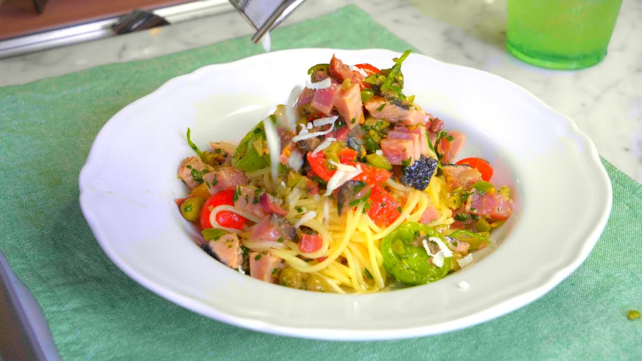 弾ける冷製パスタ 「カツオの生プッタネスカ」