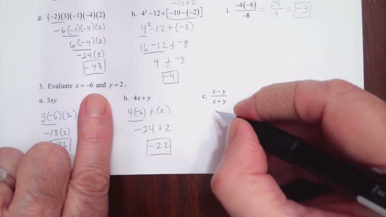 8.3-8.5 More Practice with Integers