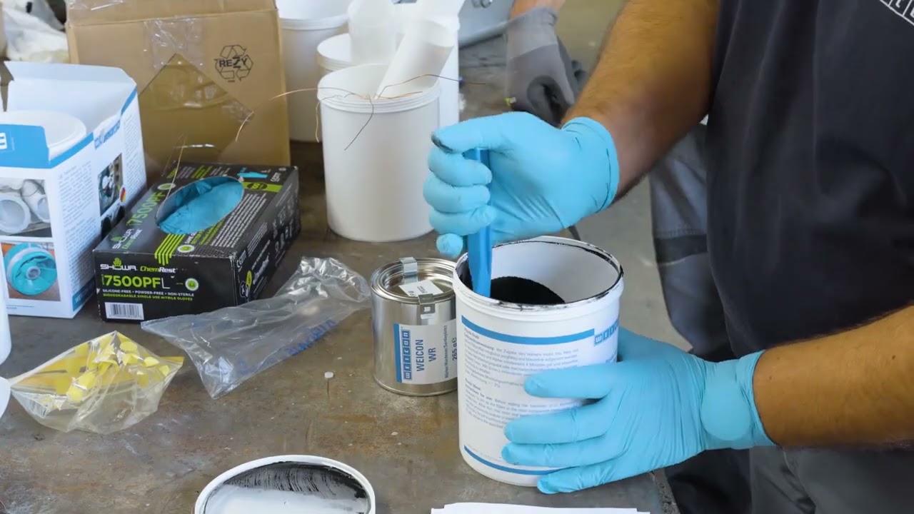 WEICON WR | Plastic Steel | Pengisian celah poros rotor pada pabrik pencucian kerikil