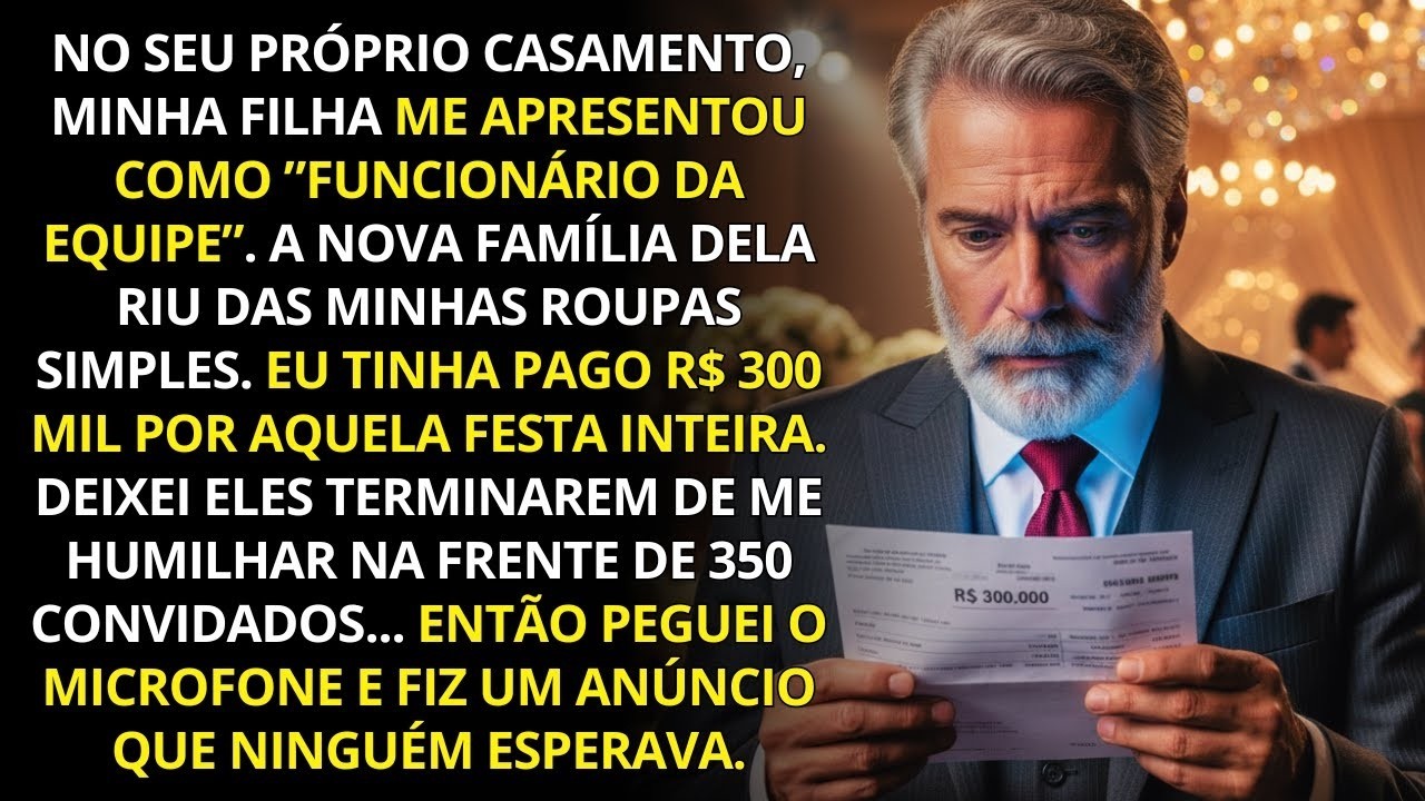 Minha filha fingiu não me conhecer no próprio casamento… até chegar a conta de R$ 300 mil.