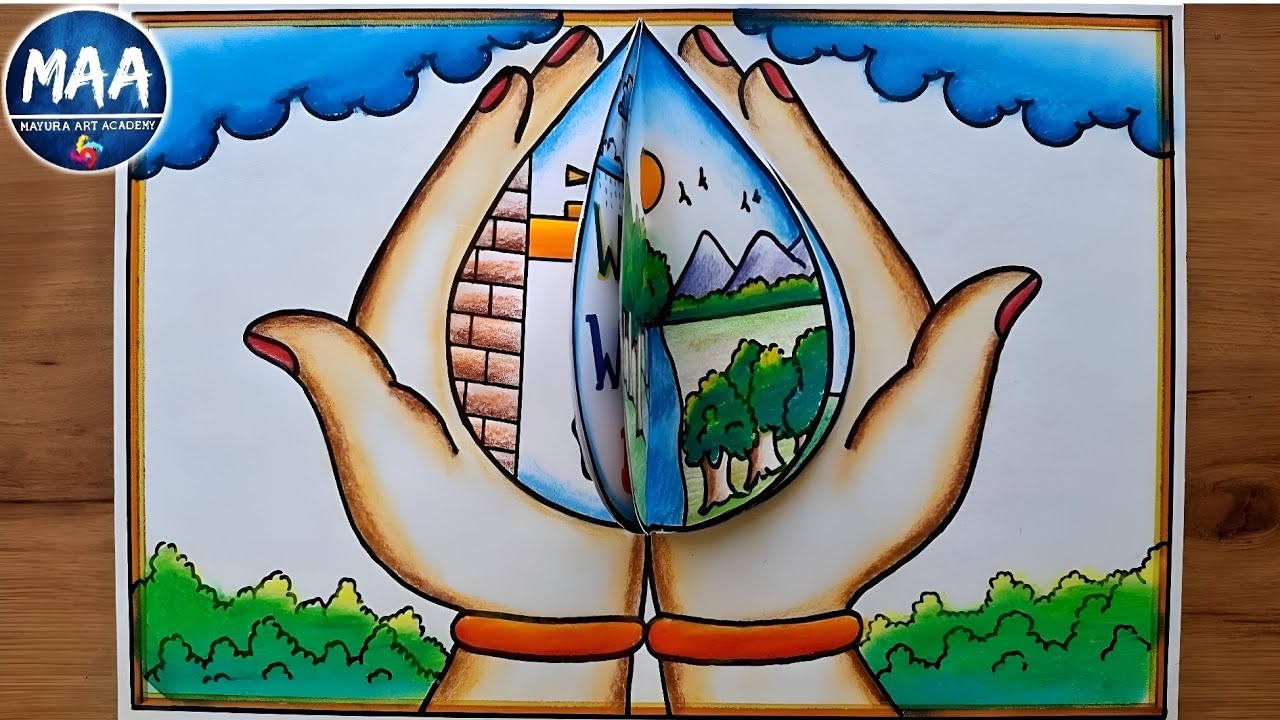 Save Water Project Drawing | World Water Day Drawing | Importance Of Water Drawing  #savewater #art