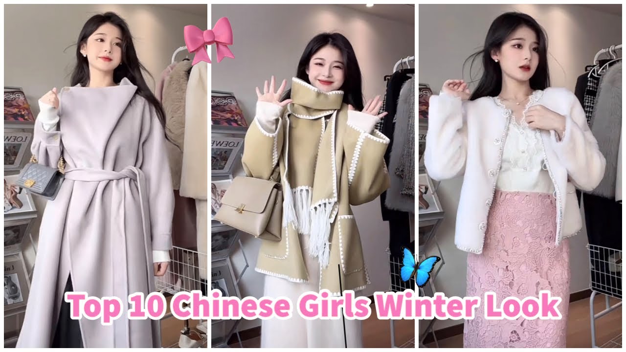 VLOG-63🎀 10 most Beautiful Chinese Winter  Outfits for Girls✨| Chinese Girls Winter Look
