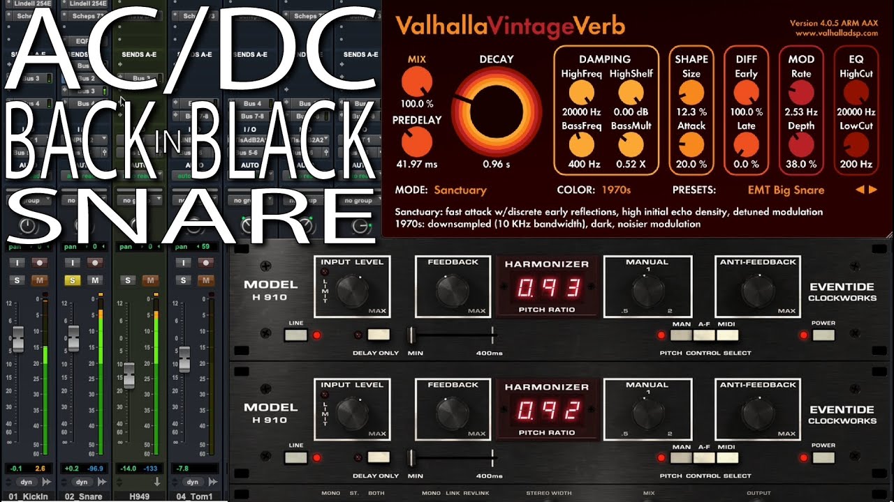 AC/DC Back in Black Snare Drum Deconstructed, Тони Платт, Фил Радд, Матт Ланге и т. д.