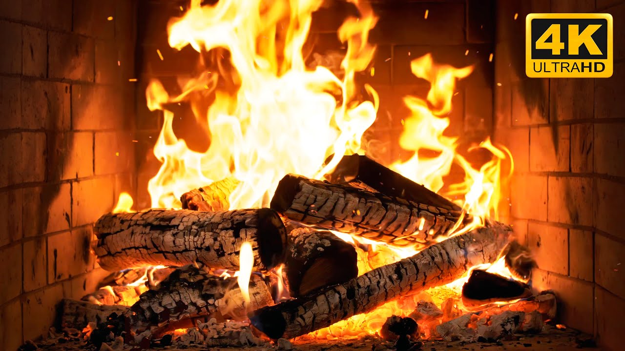 🔥 Камин с треском дров 24/7 LIVE — натуральный огонь и уют для Рождества (Fireplace 4K)