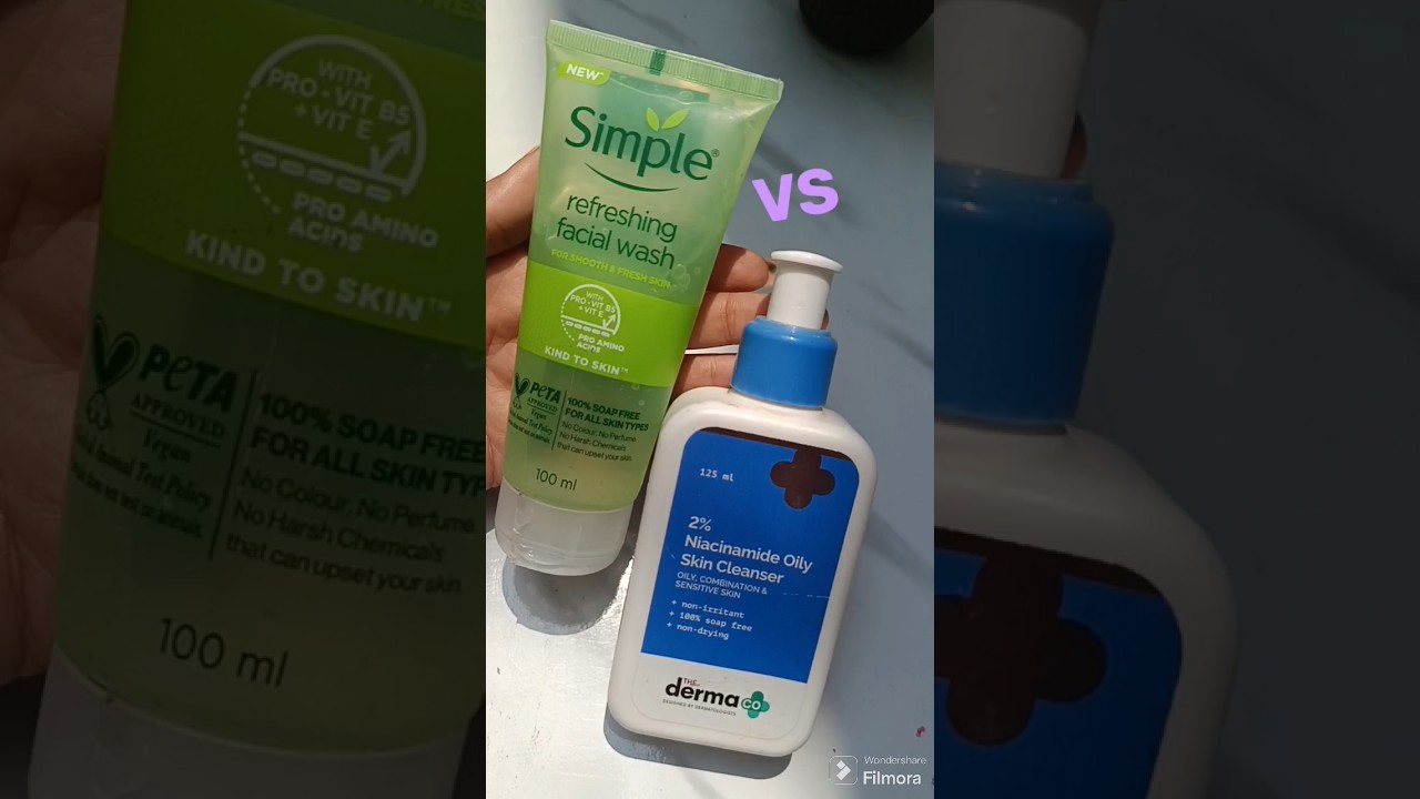 Simple vs Derma co 🤔| Summer Face wash - honest review 💯 #skincare #shorts #viral #facewash
