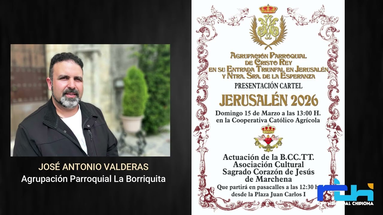 Chipiona de Pasión. La Borriquita presenta el domingo su cartel Jerusalén 2026