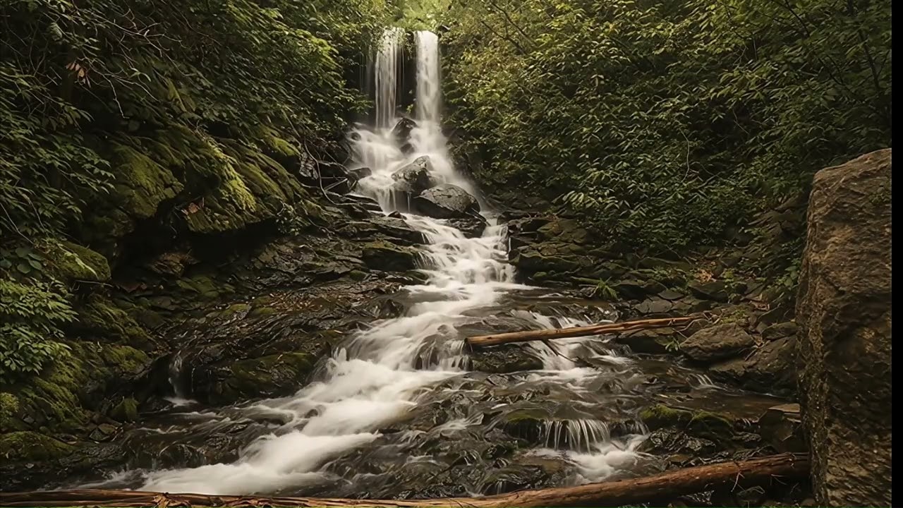 Little River Falls 8 Hours • Waterfall Sounds for Sleep, Study & Relaxation • South Mountains NC