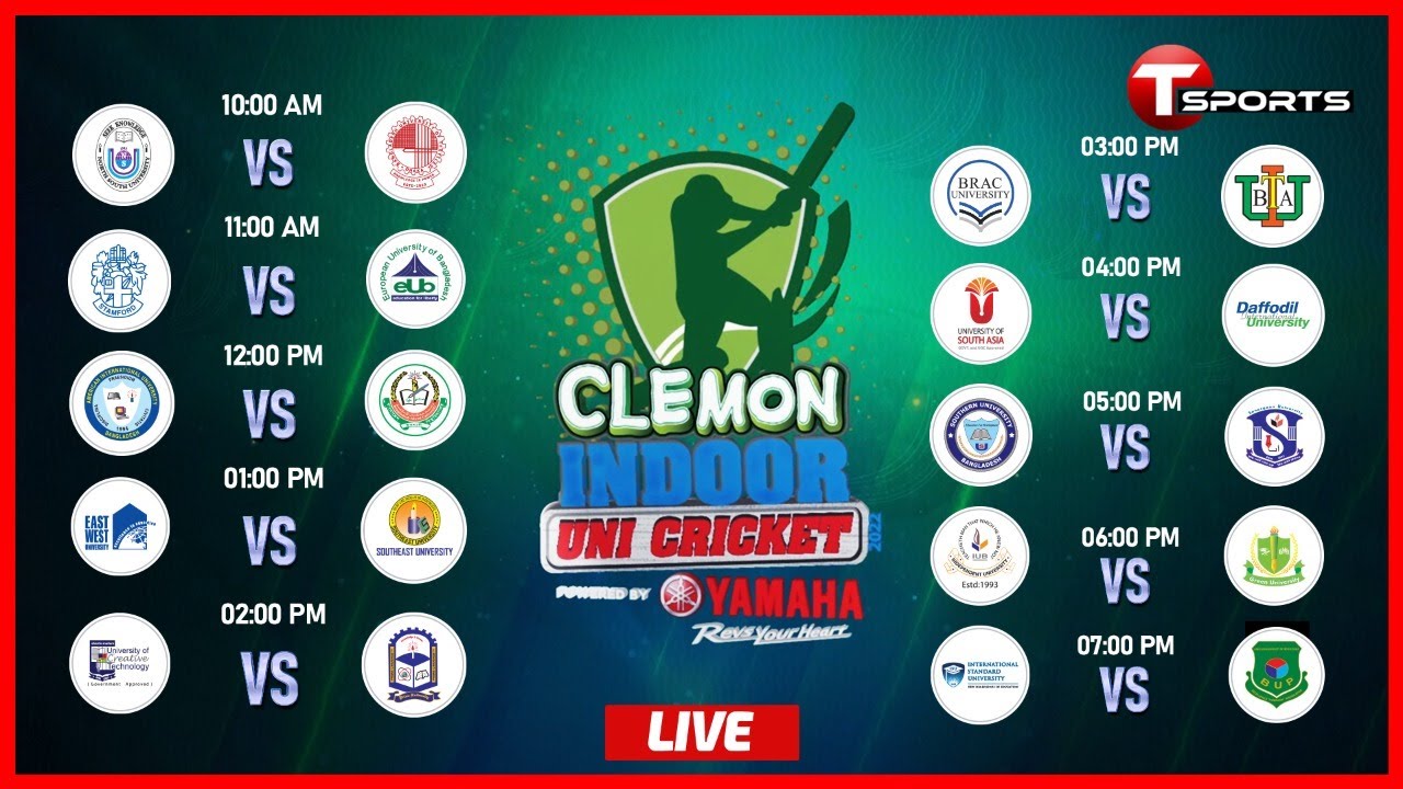 LIVE | Clemon Indoor Uni Cricket | Day - 3 | T Sports