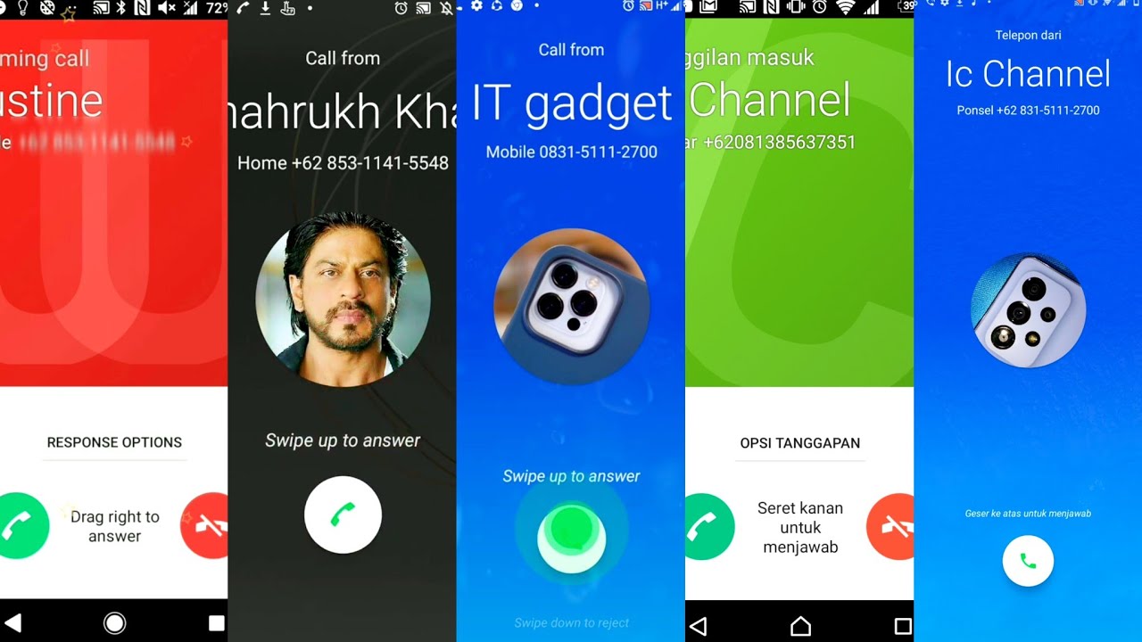 5 phones SONY XPERIA incoming calls