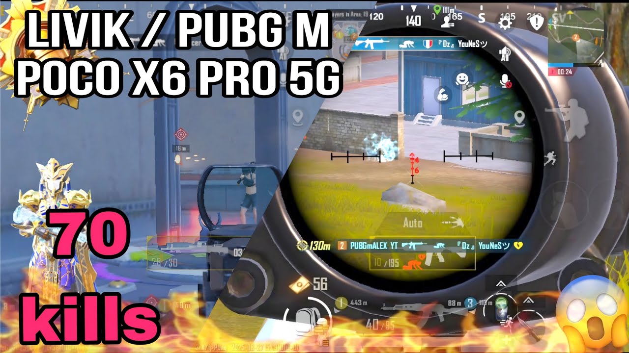 70 KILLS  LIVIK PUBG Mobile Gameplay Poco X6 Pro 5G  PUBG Mobile Poco X6 Pro 4-finger Gyroscope test