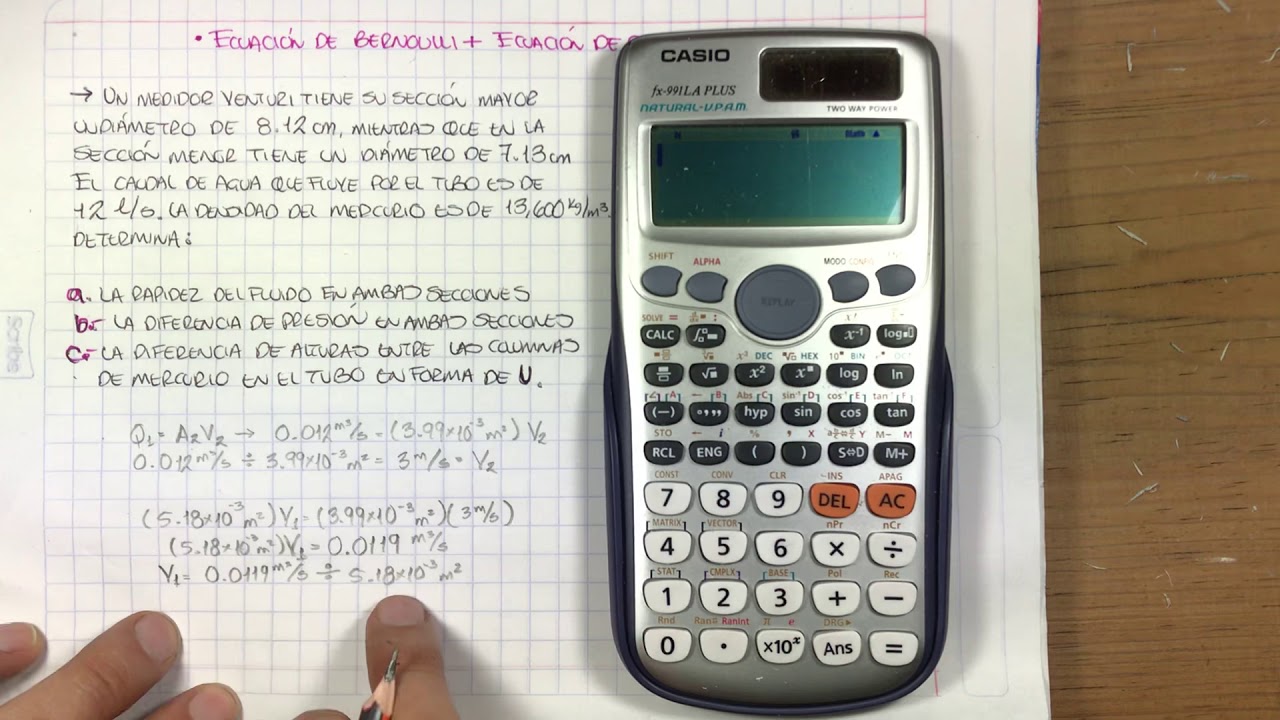 Ecuación de Bernoulli + Ecuación de continuidad FÁCIL paso a paso • Ejercicio 1