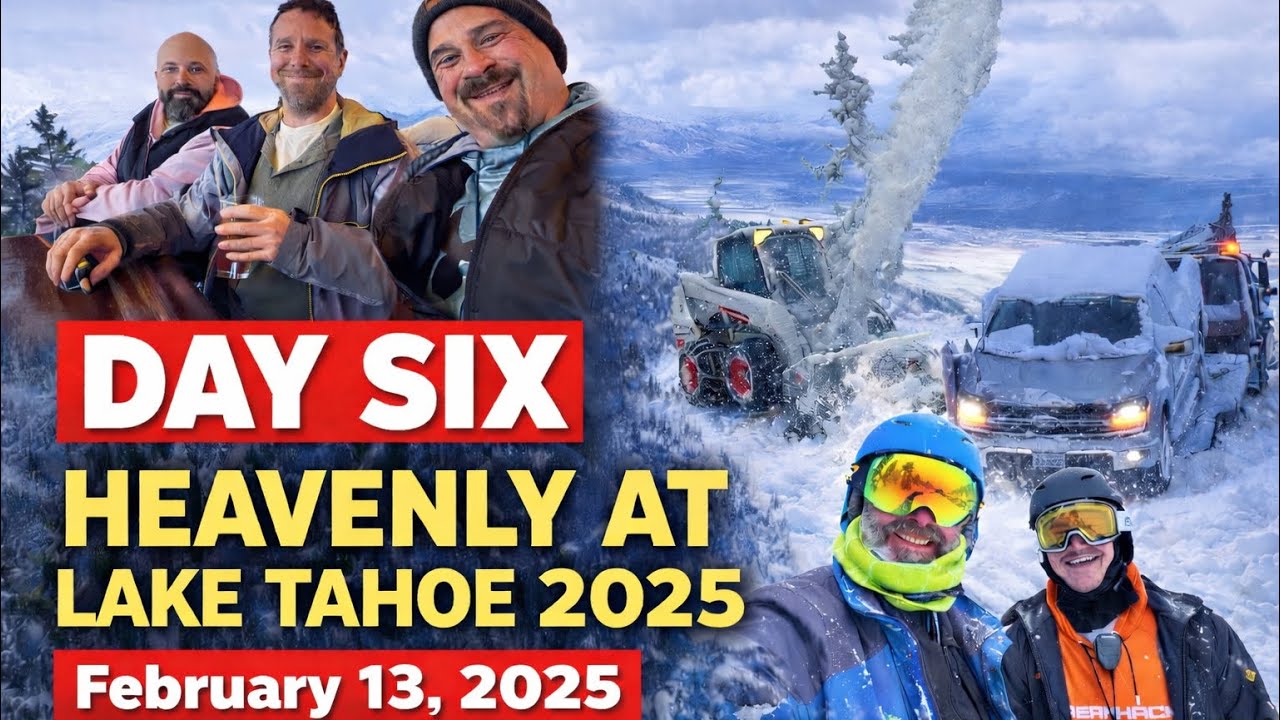 Tahoe Ski Trip 2025 | Day 6: POWDER CHAOS at Heavenly ❄️ Truck Breakdown, Storm Skiing & Cabin Jams 