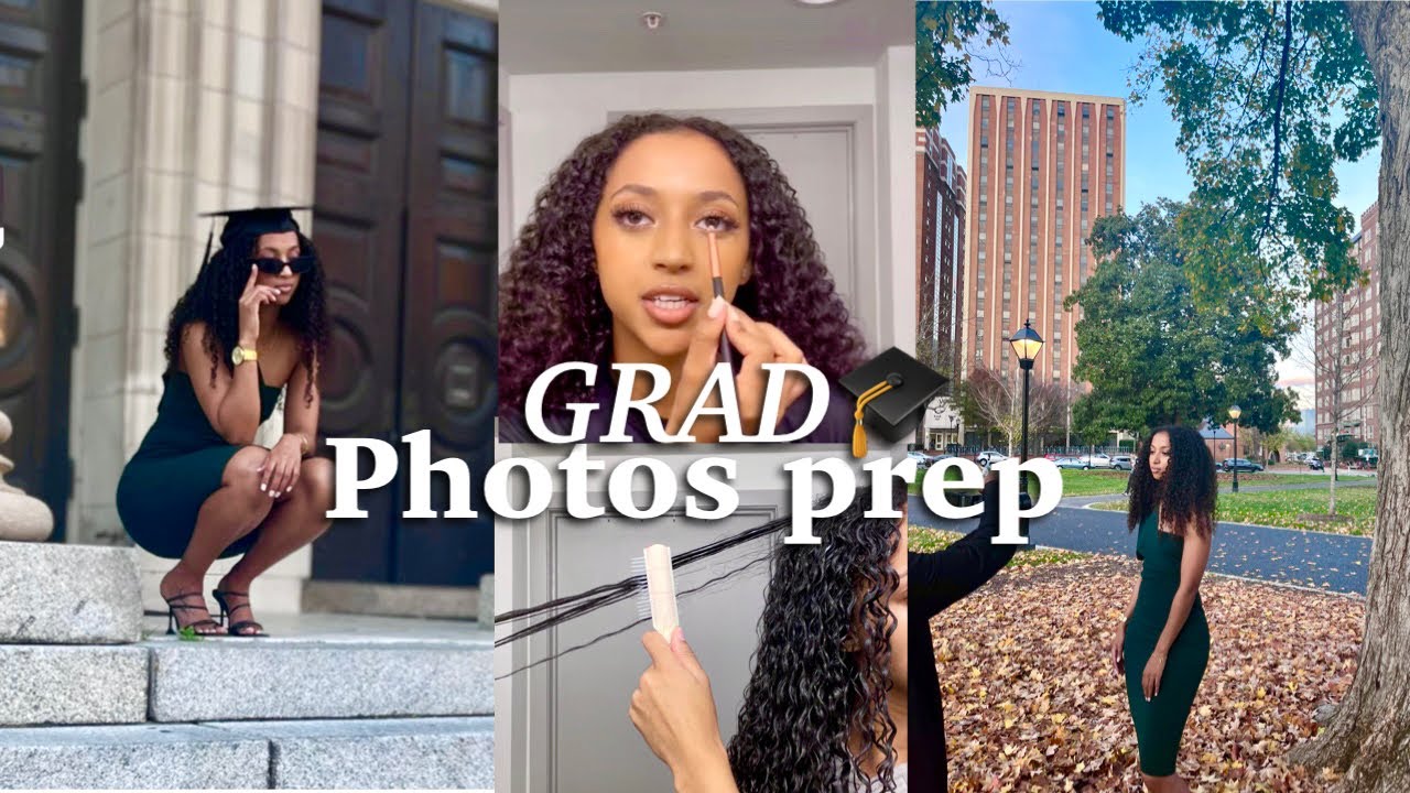 GRWM for my Graduation photoshoot 🎓 [Curls defined, nails done, dress snatched]