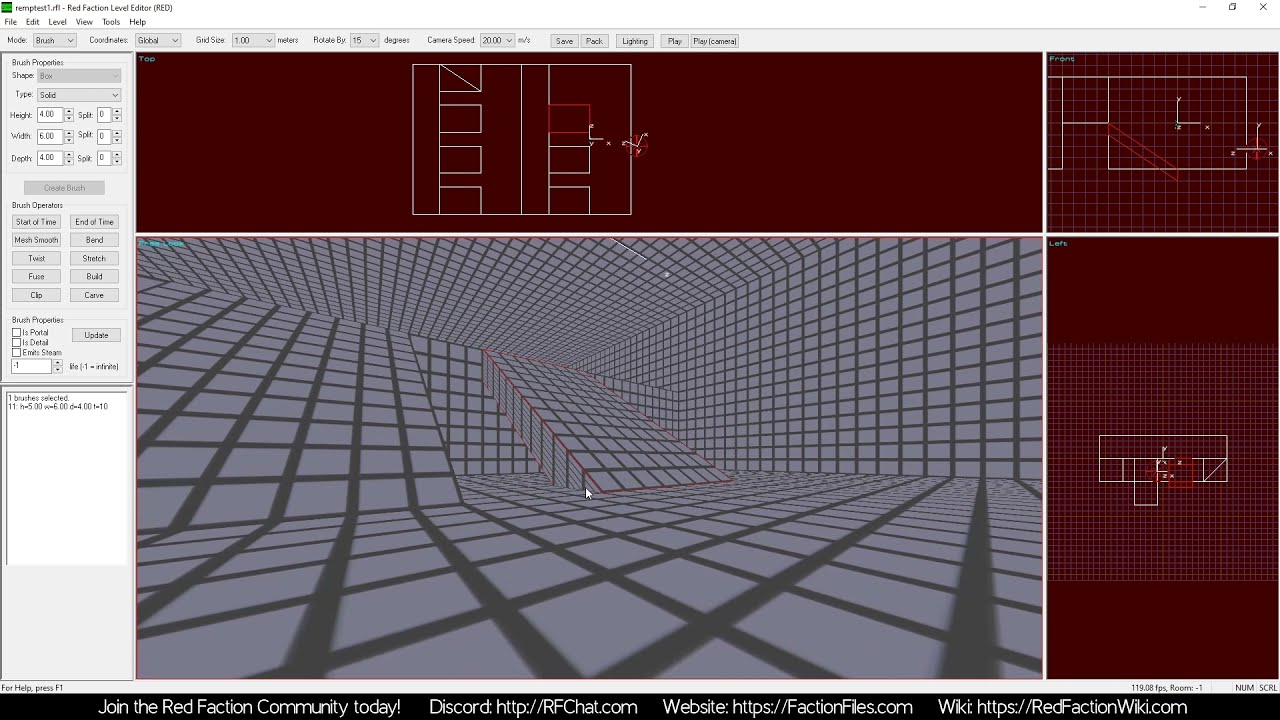 Red Faction Level Editor - Creating Ramps (Basic Brushwork)