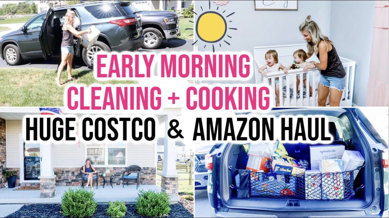 MORNING CLEAN WITH ME 2020 & HUGE COSTCO GROCERY HAUL | HOMEMAKING | CROCKPOT MEALS |JAMIE’S JOURNEY