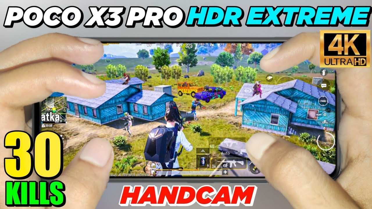 POCO X3 PRO PUBG HDR+EXTREME (4K) | 30 KILLS FULL HANDCAM GAMEPLAY | 5 Finger + Gyro Solo Vs Squad