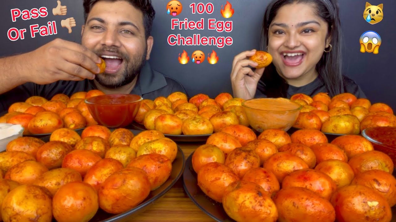 100 FRIED EGGS EATING CHALLENGE 🥵😱 100 EGG EATING CHALLENGE 🔥 100 BOILED EGG EATING CHALLENGE 🙏🏼
